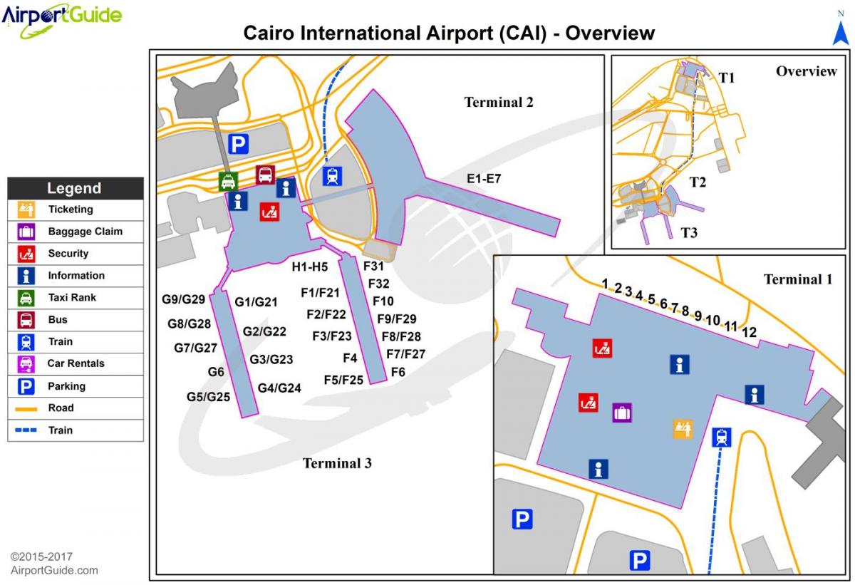 международното летище на Кайро картата