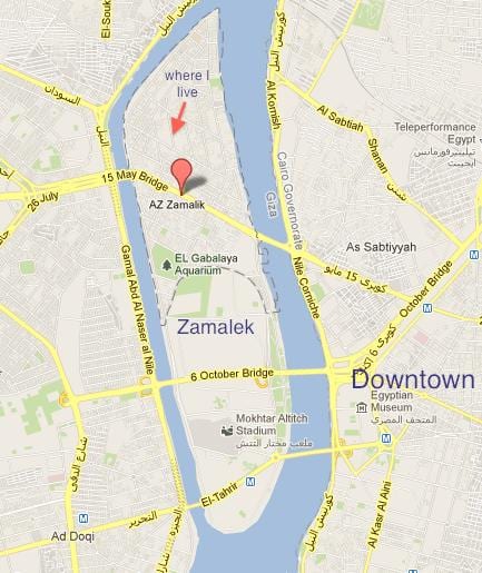 "Zamalek" в Кайро картата