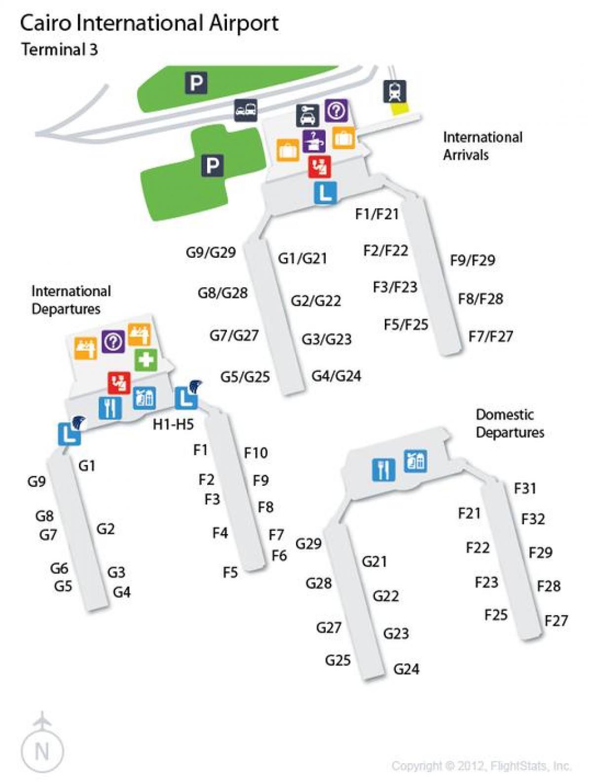Карта Кайро терминал на летището 