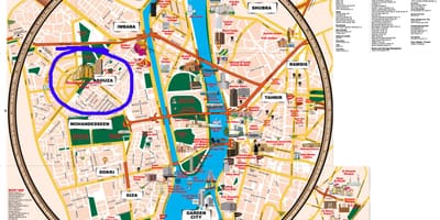 Забележителности в Кайро на картата